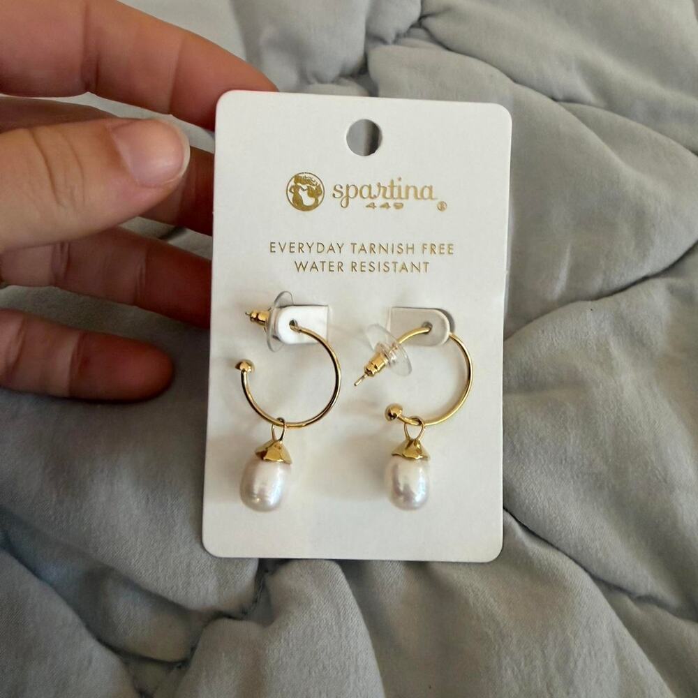 Spartina pearl hoop earrings